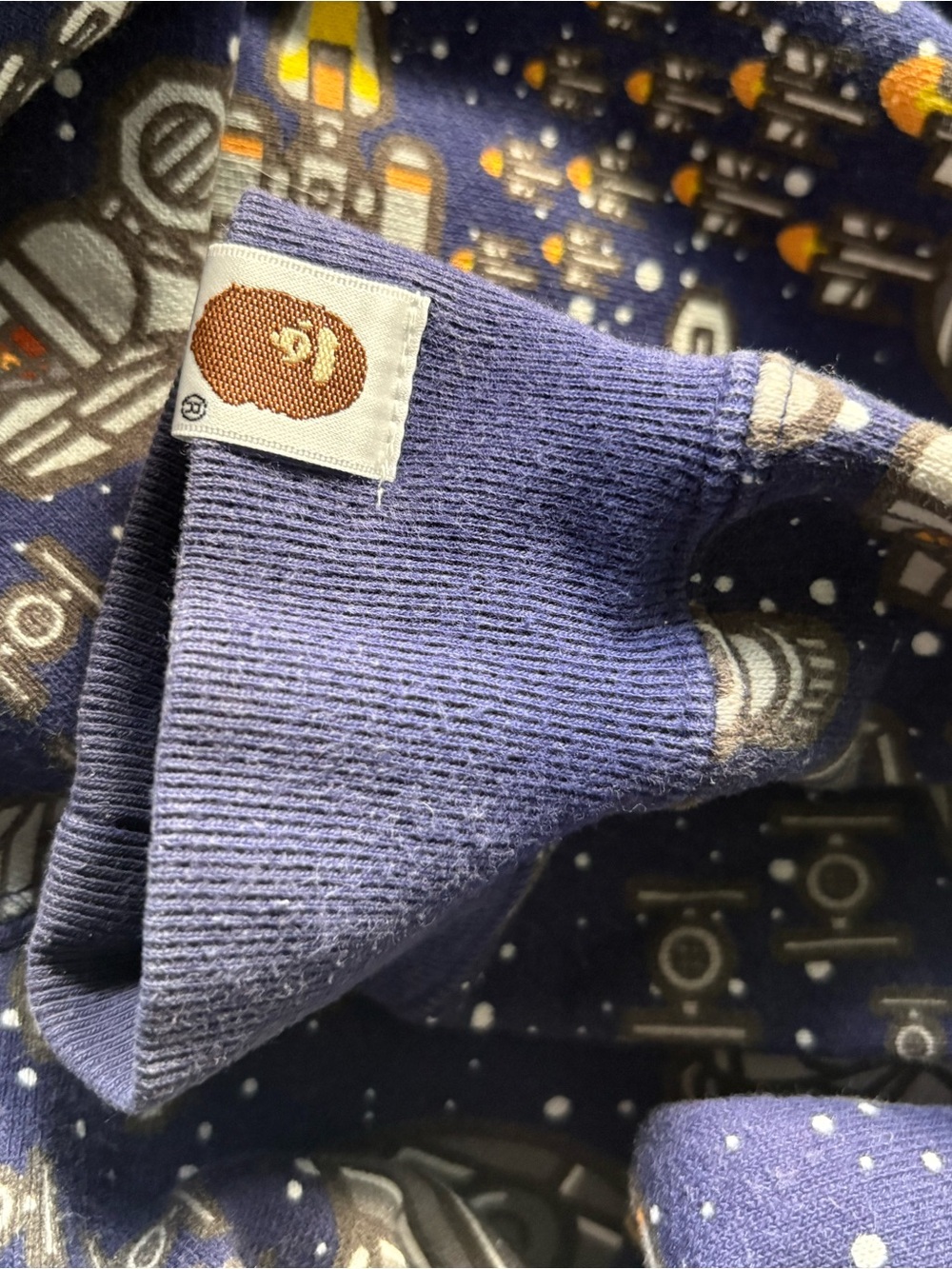 BAPE x STAR WARS  sz XS Full Zip Navy Blue Hoodie Fleece Bathing Ape Japan - Picture 12 of 13